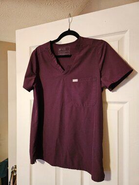Figs Fionlite Catarina Scrub top Small Burgundy